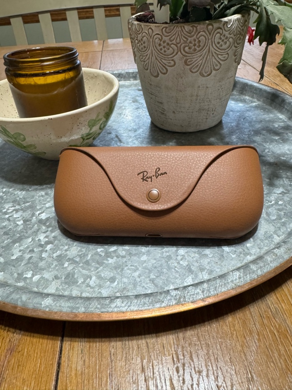 Ray-Ban Tan/Brown Leather meta glasses Case